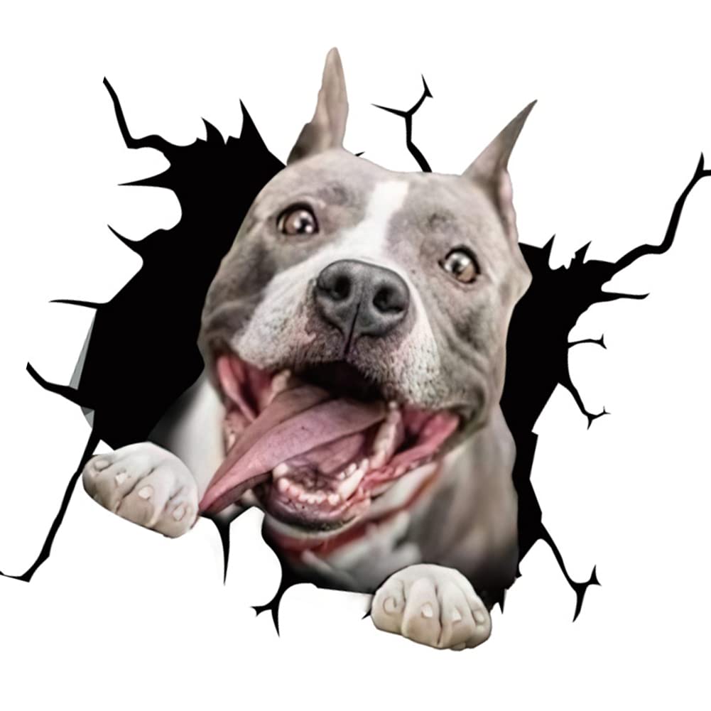 3D Hund Aufkleber, 4 Stück Bulldogge Aufkleber für Wand Kühlschrank Aufklebers, Realistische Tiere, Lustig 3D Stereo Hunde Auto Aufkleber Wandaufkleber Lustige Hund Decal Auto-Aufkleber Type 21 von Bakermiche