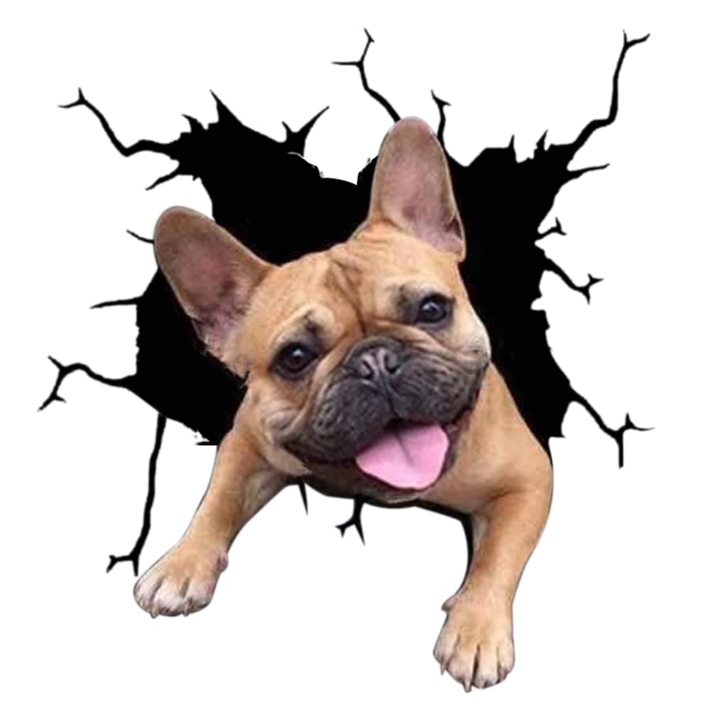 3D Hund Aufkleber, 4 Stück Bulldogge Aufkleber für Wand Kühlschrank Aufklebers, Realistische Tiere, Lustig 3D Stereo Hunde Auto Aufkleber Wandaufkleber Lustige Hund Decal Auto-Aufkleber Type 3 von Bakermiche