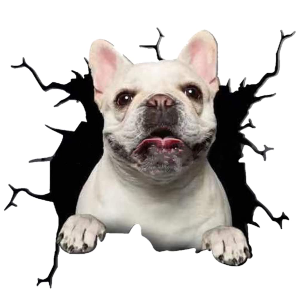 3D Hund Aufkleber, 4 Stück Bulldogge Aufkleber für Wand Kühlschrank Aufklebers, Realistische Tiere, Lustig 3D Stereo Hunde Auto Aufkleber Wandaufkleber Lustige Hund Decal Auto-Aufkleber Type 5 von Bakermiche