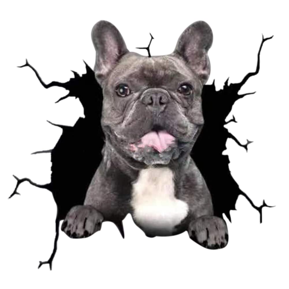 3D Hund Aufkleber, 4 Stück Bulldogge Aufkleber für Wand Kühlschrank Aufklebers, Realistische Tiere, Lustig 3D Stereo Hunde Auto Aufkleber Wandaufkleber Lustige Hund Decal Auto-Aufkleber Type 6 von Bakermiche