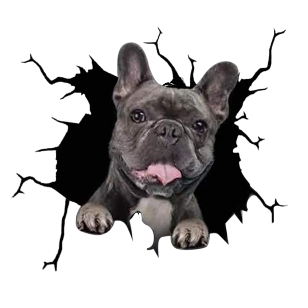 3D Hund Aufkleber, 4 Stück Bulldogge Aufkleber für Wand Kühlschrank Aufklebers, Realistische Tiere, Lustig 3D Stereo Hunde Auto Aufkleber Wandaufkleber Lustige Hund Decal Auto-Aufkleber Type 9 von Bakermiche