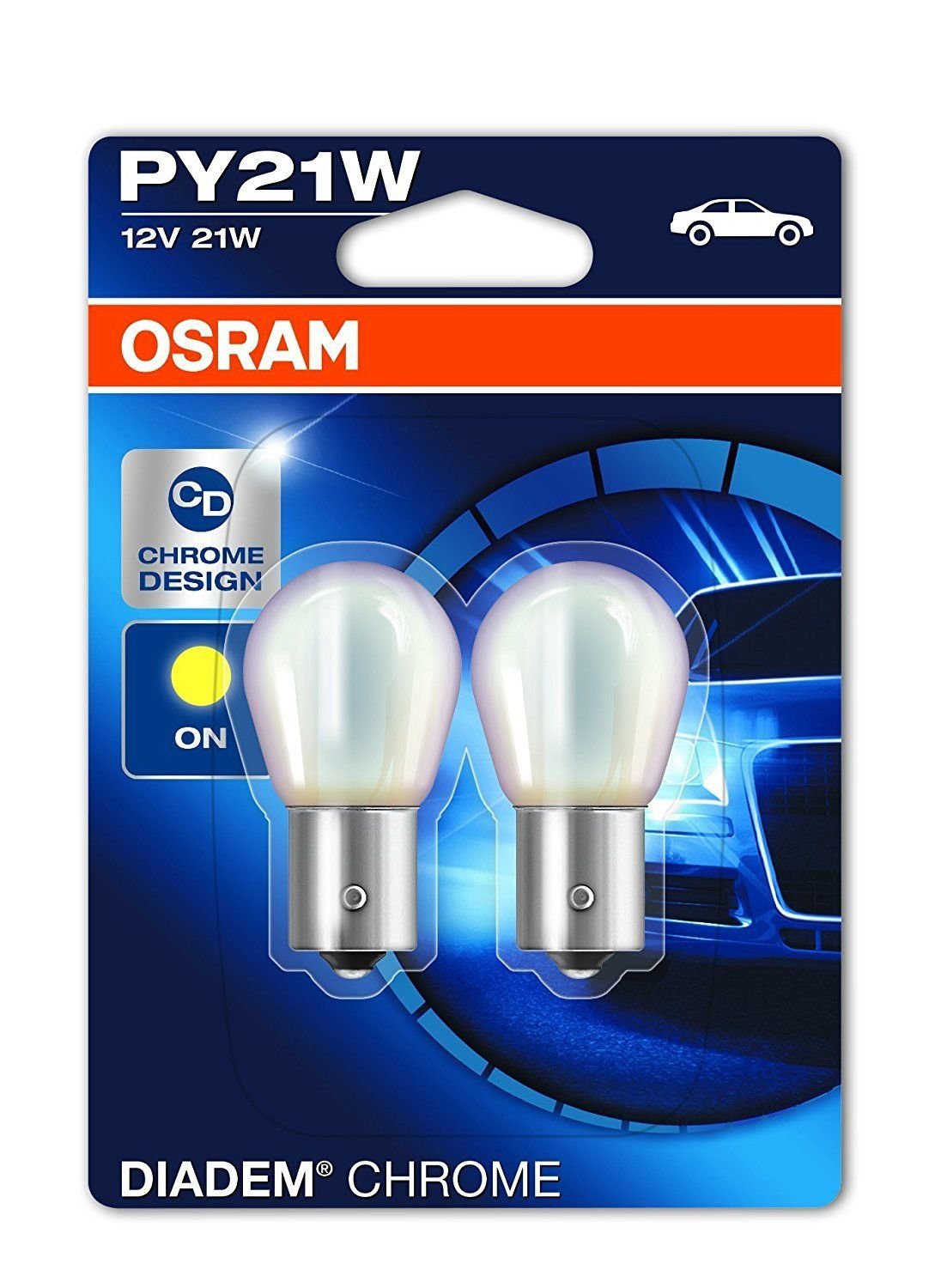 OSRAM 7507DC-02B PY21W 12V 21W BAU15s DIADEM CHROME Blinker Lampen von Ballero