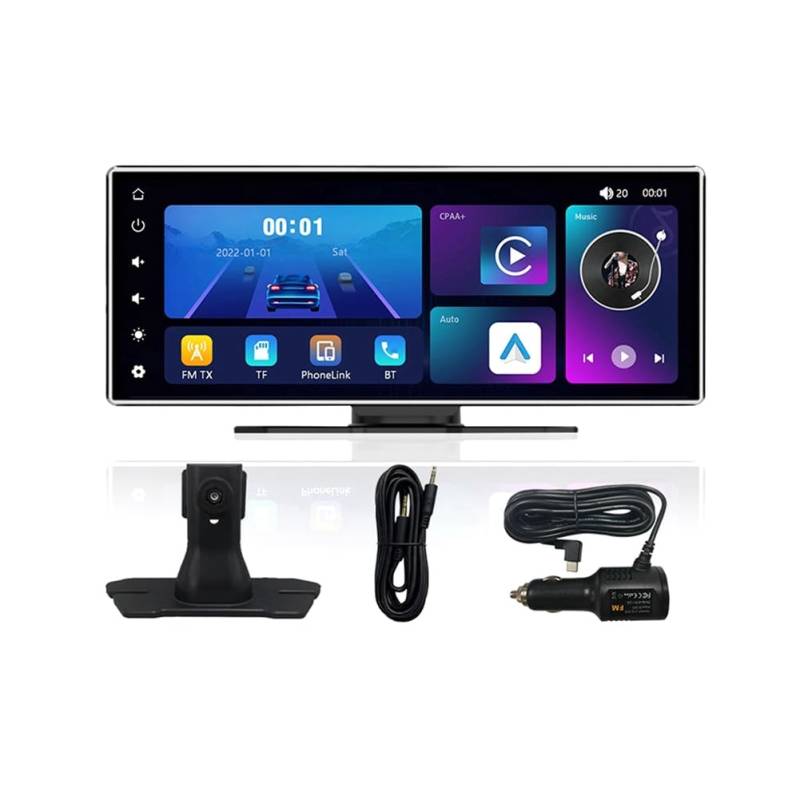 Bamberg 11,26 Dashcam, Kabelloses Carplay und Android Auto, Auto-WiFi-GPS-Navigation, Rückfahrkamera-Videorecorder von Bamberg