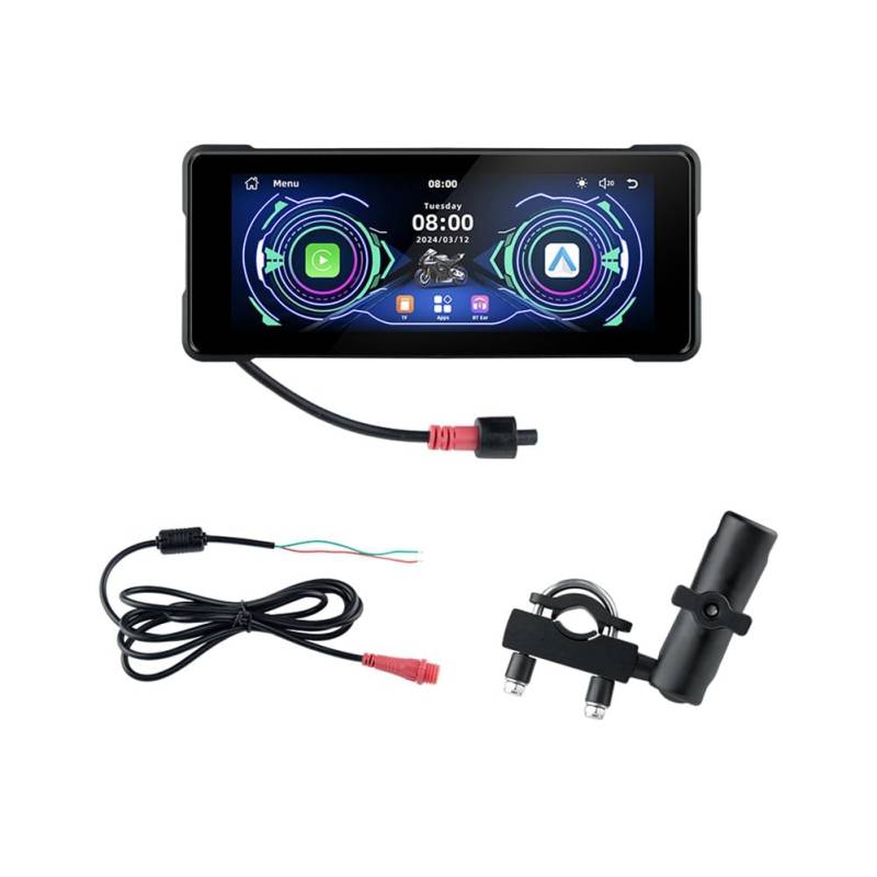 Bamberg 7 Motorrad Kabelloses Carplay & Android Auto Front-/Rückkamera Dual Bluetooth DVR GPS Navigation Display Bildschirm B von Bamberg