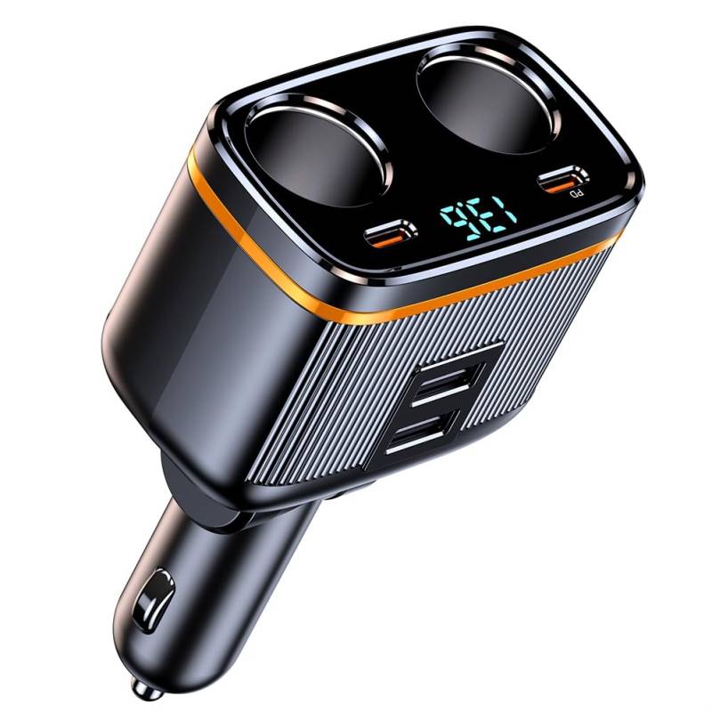 Bamberg Auto-Splitter, 145 W, USB-C-Autoladegerät, 4 Ports, Autoladegerät-Adapter, Spannungsanzeige für Alle Autogeräte von Bamberg