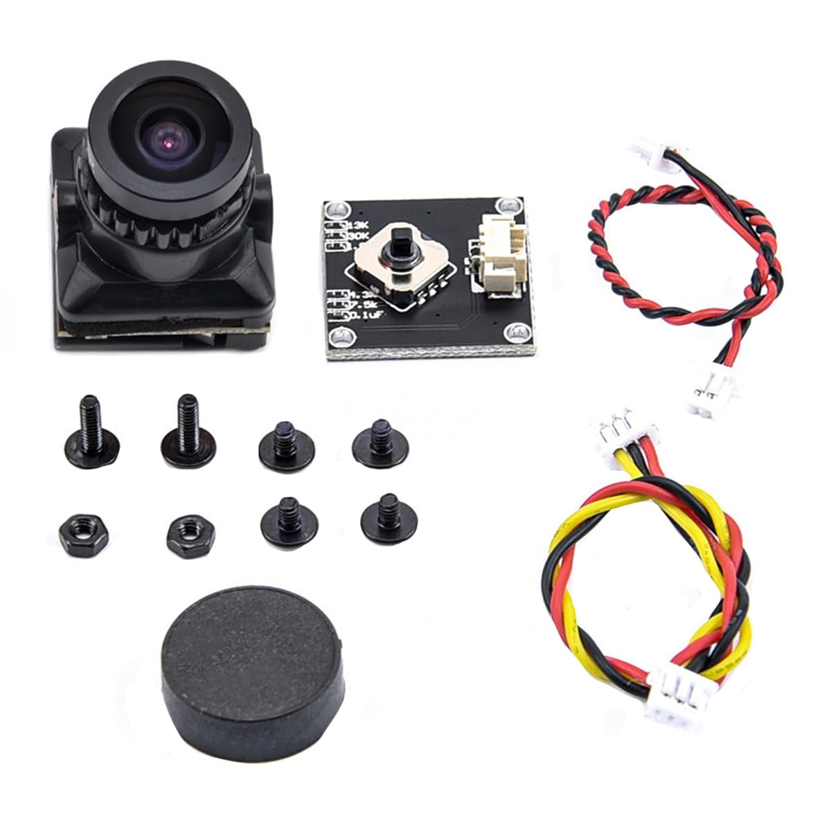 Bamberg FPV-Kamera HD 1500TVL 2,1 mm Weitwinkel mit OSD-Anpassungsplatine für FPV RC Racing Drone Zubehör, Schwarz von Bamberg