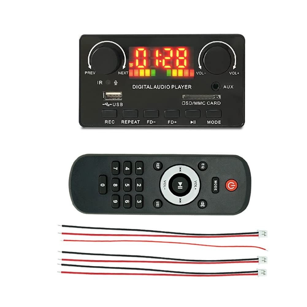 Bamberg MP3 WMA Decoder Board Wireless Bluetooth 5.0 7V-25V Decoder Auto MP3 Player USB Aufnahmemodul FM AUX Radio für Lautsprecher von Bamberg