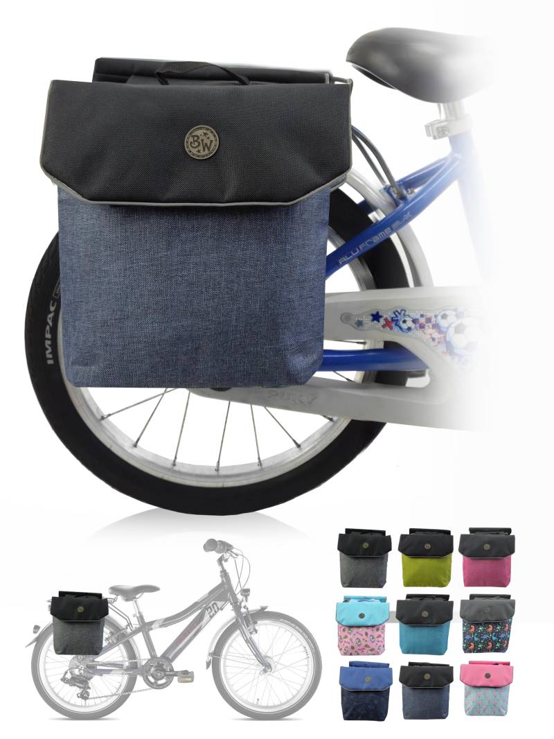 BambiniWelt by Rafael K. Gepäcktasche Gepäckträgertasche für Fahrrad [Fahrradtasche für Kinder] wasserabweisend geeignet für 18-24 Zoll z.B. für alle Puky Räder (M2) (blau (M2)) von BambiniWelt by Rafael K.