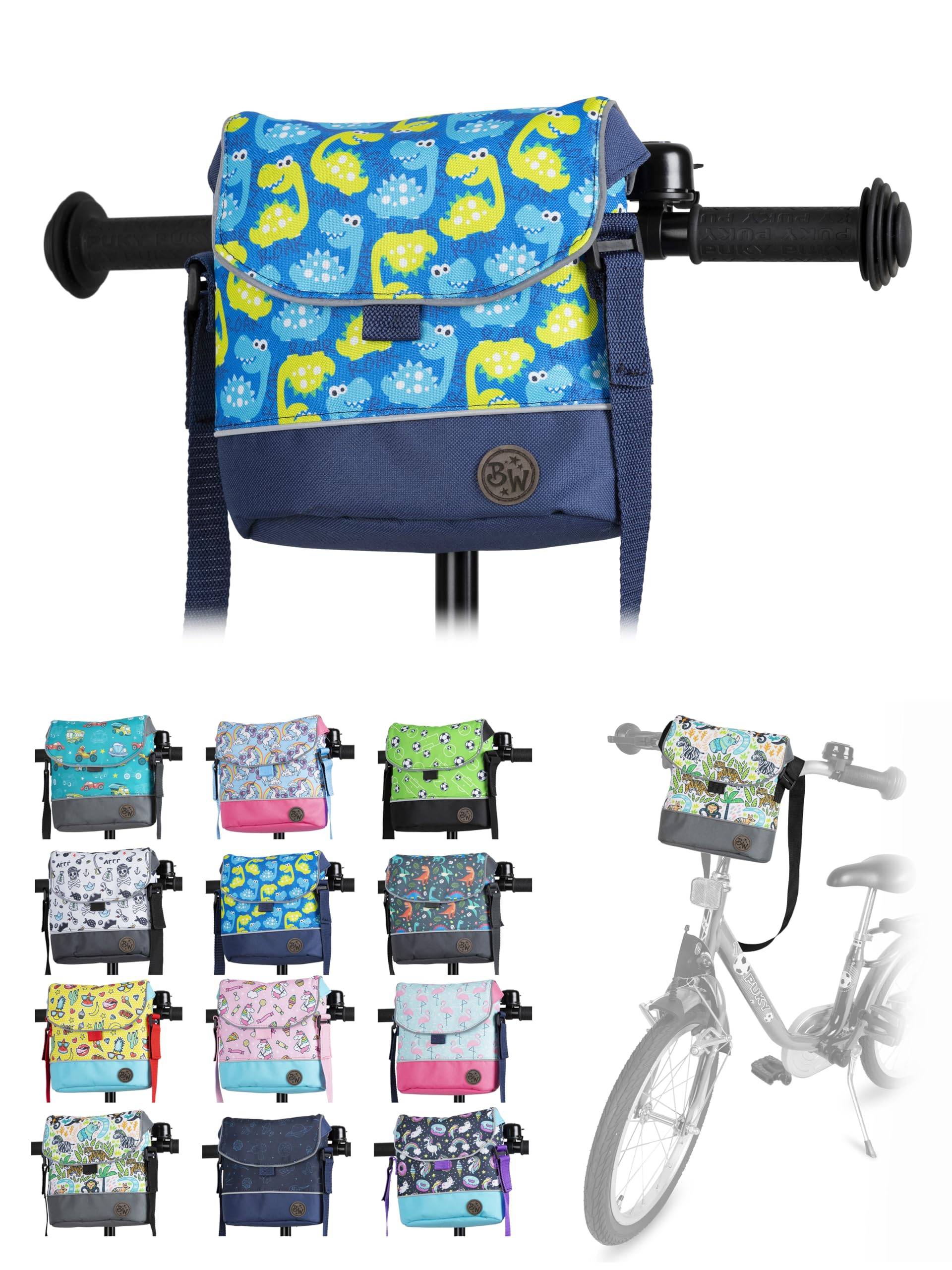 Kinder Lenkertasche [Fahrradtasche für Kinder] Laufradtasche Lenkerkorb Laufrad Roller Tasche Zubehör Kinderfahrrad kompatibel mit Puky Woom Laufrad wasserabweisend mit Schultergurt (Modell 11) von BambiniWelt by Rafael K.