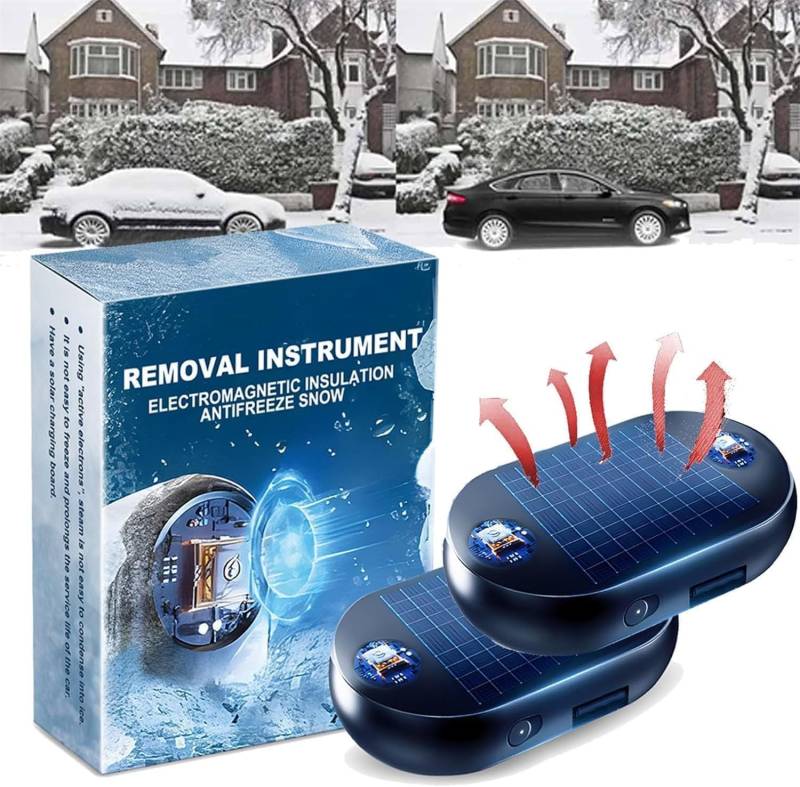 Bamideo Snowvanish tragbarer kinetischer Molekular-Diffusor, Electromagnetic Snow Removal Car Snow Removal Device, Frostschutzgerät, Auto-Entfroster (2pcs) von Bamideo