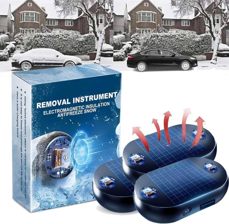 Bamideo Snowvanish tragbarer kinetischer Molekular-Diffusor, Electromagnetic Snow Removal Car Snow Removal Device, Frostschutzgerät, Auto-Entfroster (3pcs) von Bamideo