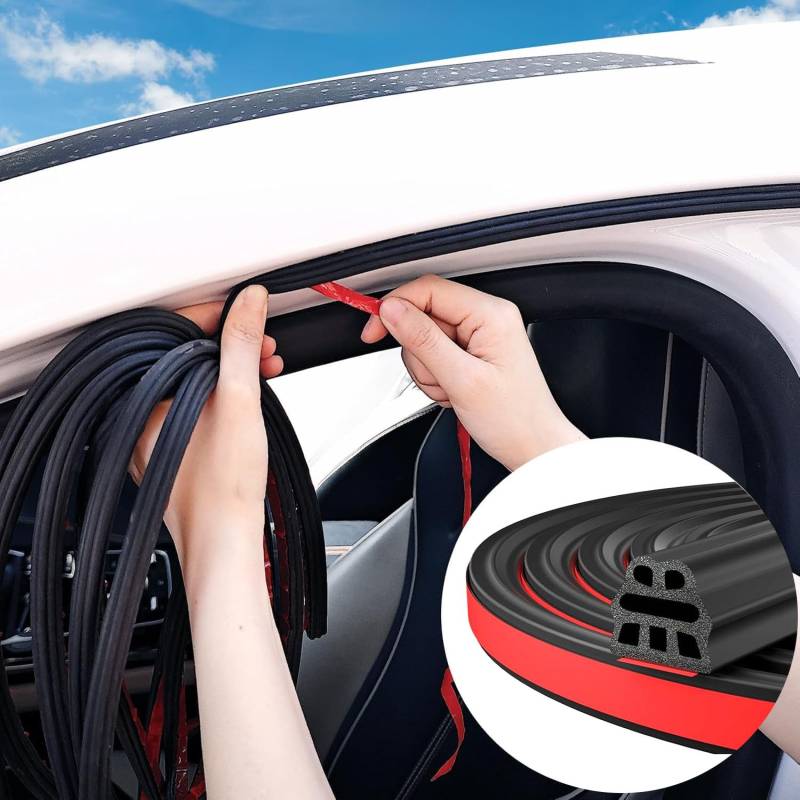 10M Auto Türdichtung Universal Türdichtung Selbstklebend Türdichtung Fensterdichtung Selbstklebend Tür Dichtung Tür Dichtungsband Gummidichtung Selbstklebend für Autotür Pkw-Motorhaube Kofferraumtür von Bamyli