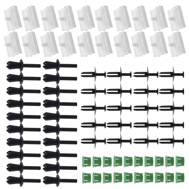 80 Stück Seitenschweller Clips Kit Zierleisten, Seitenschweller-Clips-Kit Türverkleidungen Befestigungs Clips für B E36 Zierleisten Clips, B E46, Fester Nietensatz 51711932996, 5118174185, 51728184574 von Bamyli