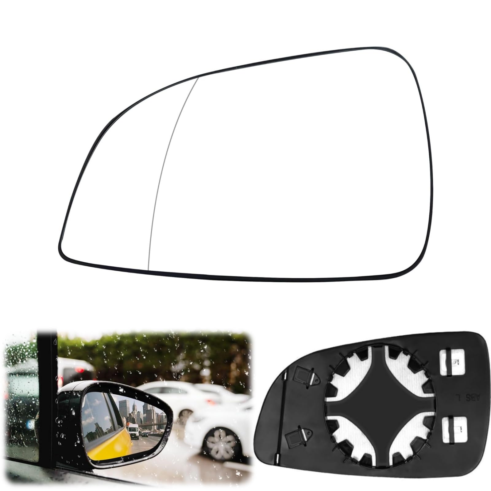 Spiegelglas Ersatz für Opel Astra H 2004-2009 OEM 13300626/13300627 beheizbar Ersatzspiegelglas Beifahrerseite Außenspiegel Glas Asphärisch Außenspiegel Verstellbar Rückspiegelglas (Links) von Bamyli