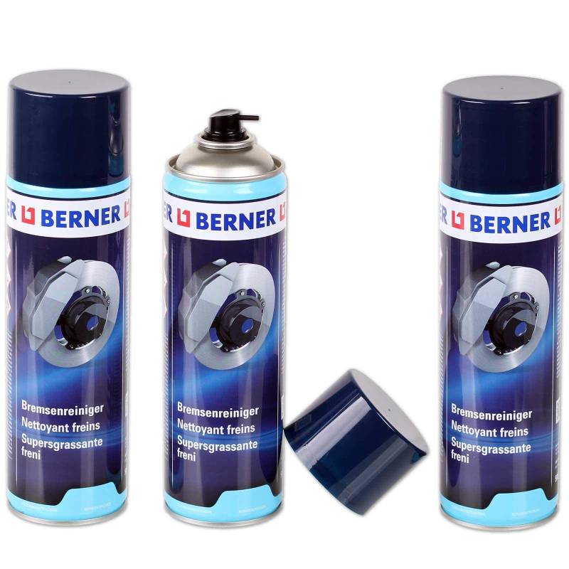 [€4,60/1L] 3x BERNER BREMSENREINIGER 500ml DOSE TEILE REINIGER BRAKE CLEANER von Bandel Automobiltechnik