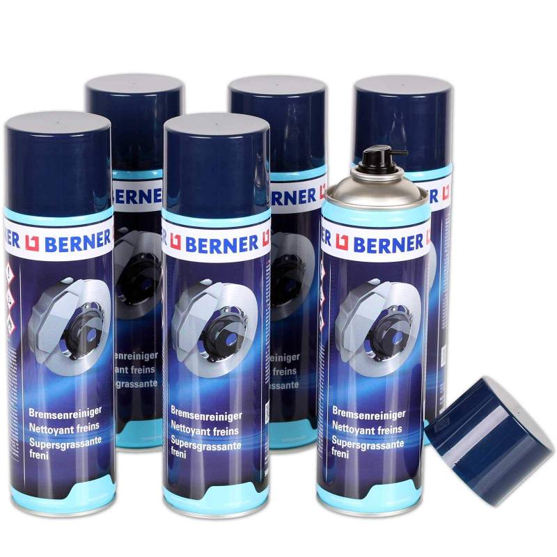 [€4,60/1L] 6x BERNER BREMSENREINIGER 500ml DOSE TEILE REINIGER BRAKE CLEANER von Bandel Automobiltechnik