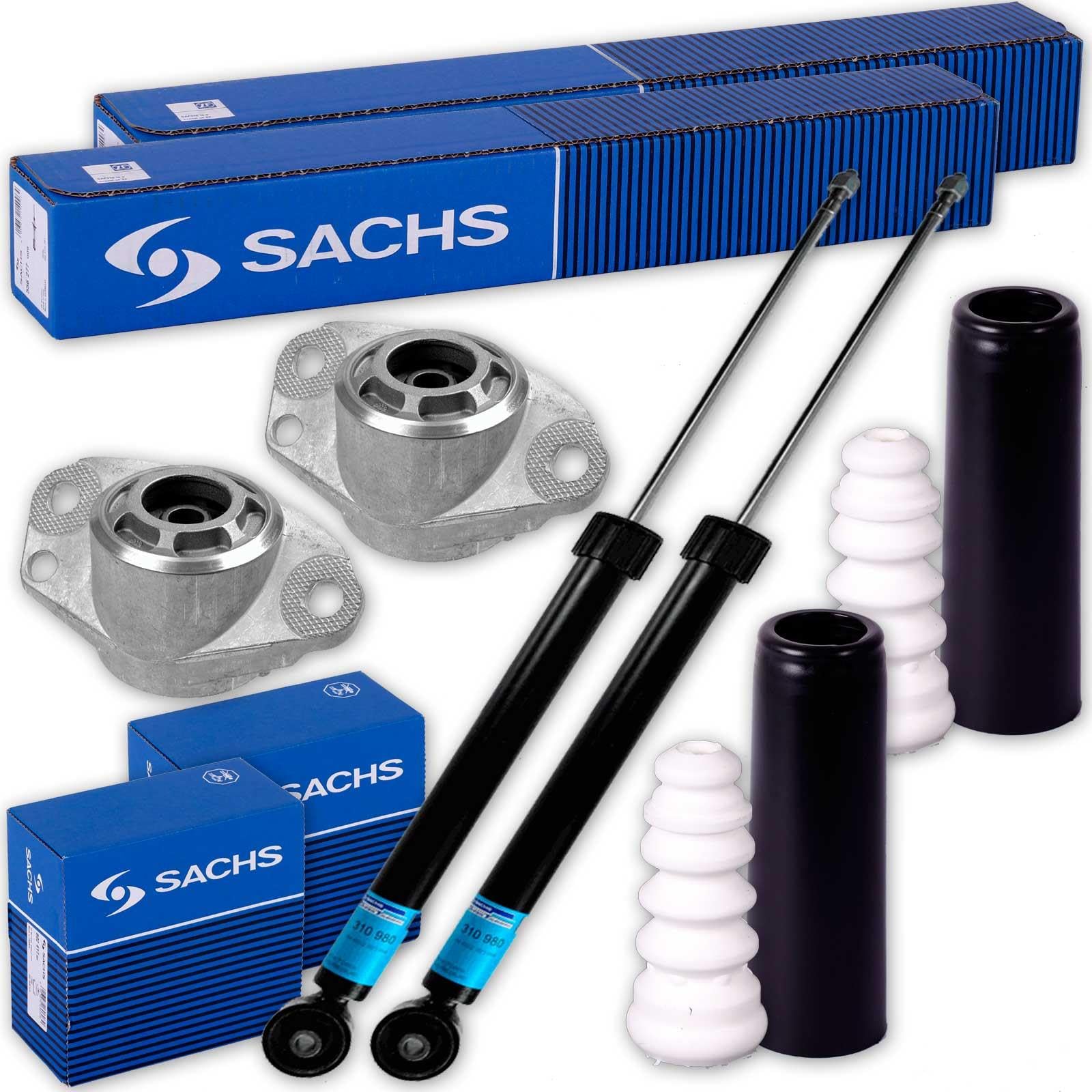 2 SACHS Stoßdämpfer + Domlager + Protection-Kit hinten für Polo 9N + 6R 6C von BandelOne