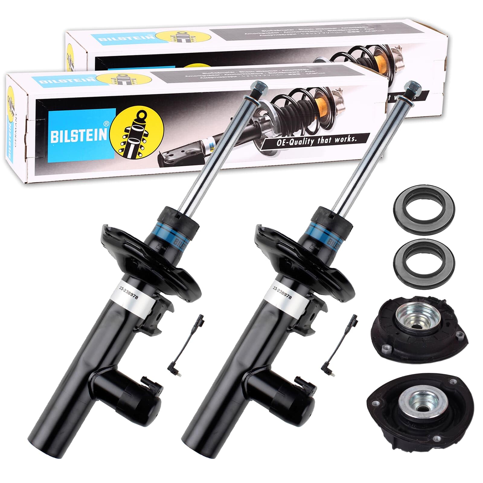 2x BILSTEIN B4 Gasdruck Stoßdämpfer + DOMALGER vorne für Leon 5F + Octavia 5E von BandelOne