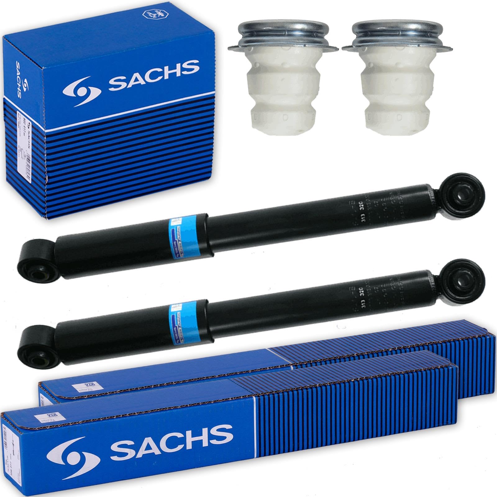 2x SACHS Gasdruck Stoßdämpfer Hinterachse + Protection-Kit für Caddy III von BandelOne