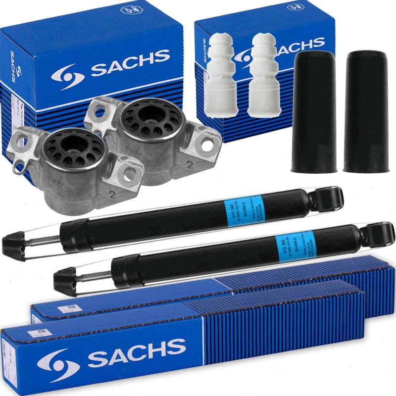 2x SACHS Gasdruck Stoßdämpfer hinten + Domlager + Protection-Kit für A4 B8 A5 von BandelOne