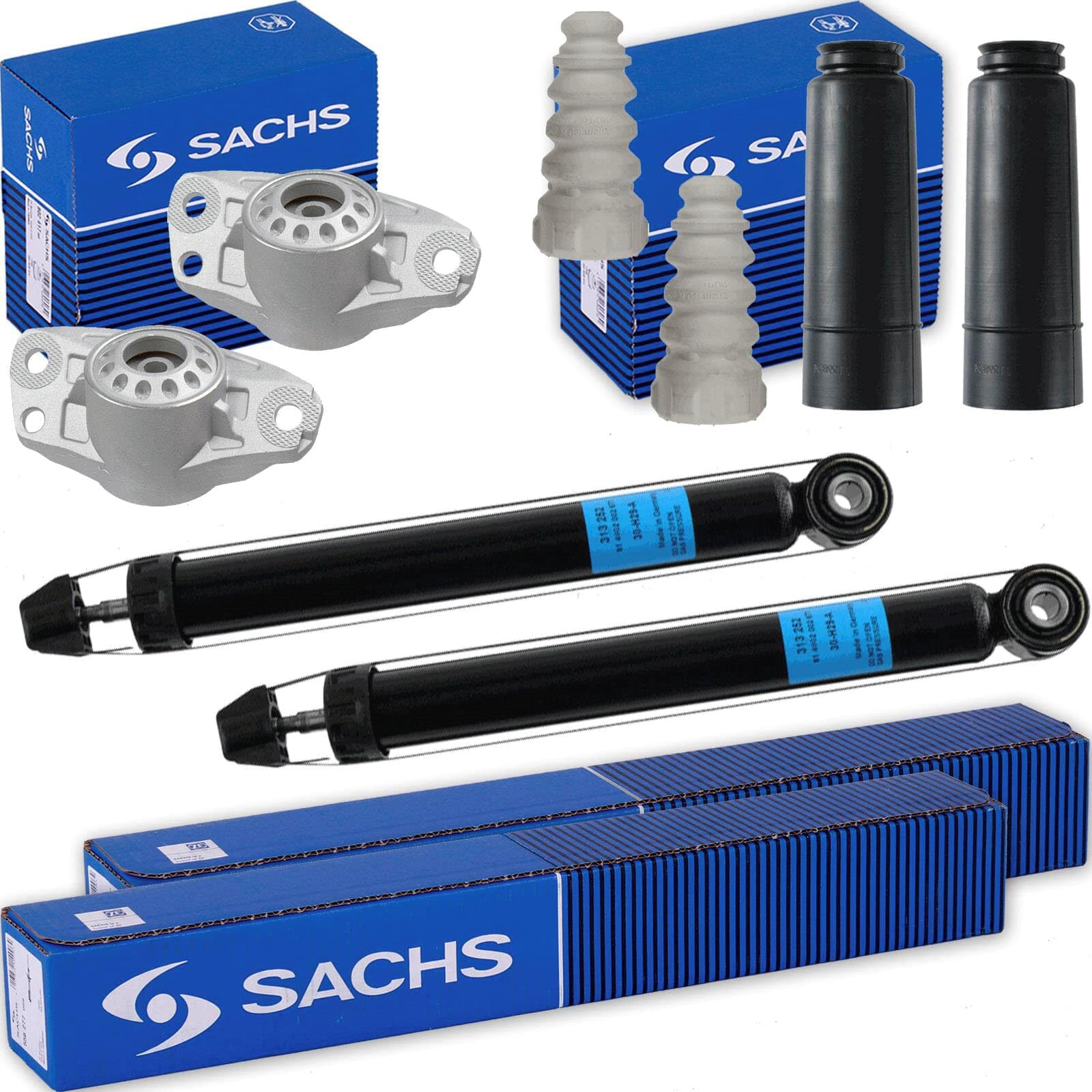 2x SACHS Gasdruck Stoßdämpfer hinten + Domlager für Q3 8U + 5N von BandelOne