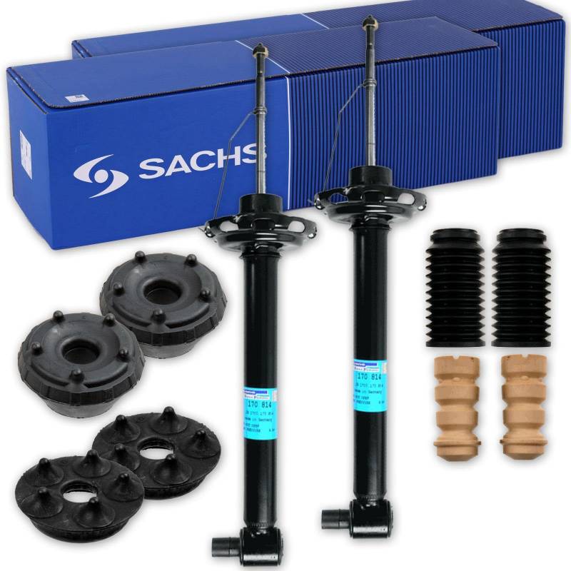 2x SACHS Stoßdämpfer + Domlager + Protection-Kit hinten für A4 B5 auch AVANT von BandelOne