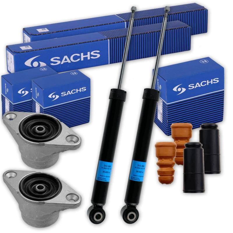 2x SACHS Stoßdämpfer + Domlager + Protection-Kit hinten für A4 B7 EXEO von BandelOne