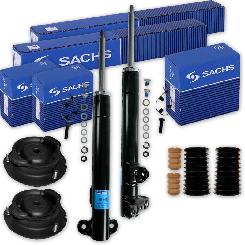 2x SACHS Stoßdämpfer + Domlager + Protection-Kit vorne passend für W124 von BandelOne