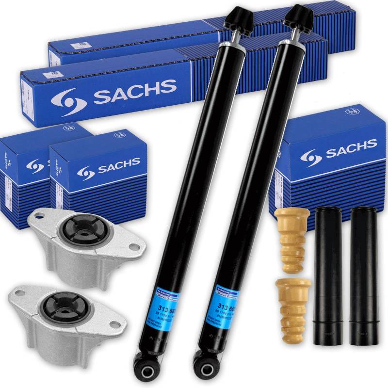 2x SACHS Stoßdämpfer + Domlager + Service-Kit hinten passend für C30 V50 S40 von BandelOne