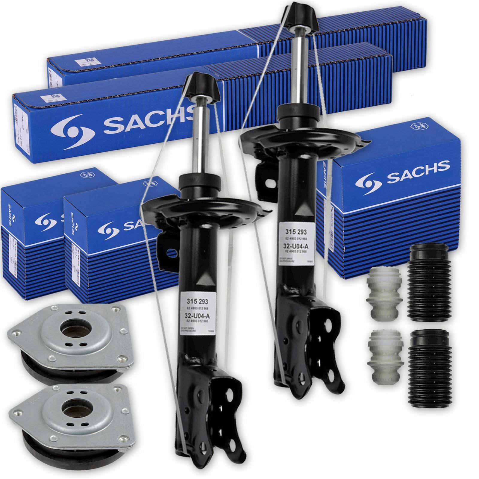 2x SACHS Stoßdämpfer + Lager + Service-Kit vorne passend für B-Klasse W245 von BandelOne