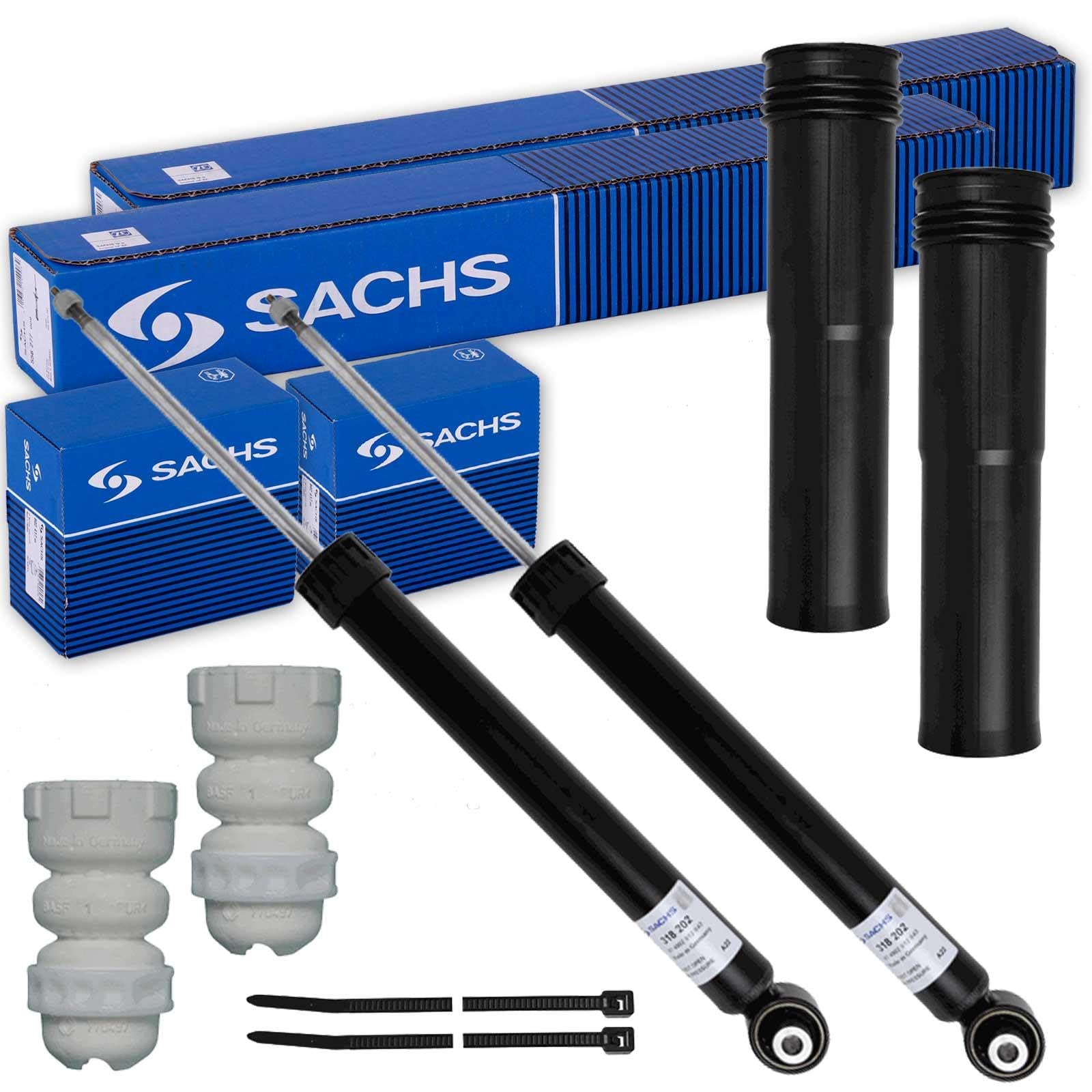 2x SACHS Stoßdämpfer + Protection-Kit hinten für Passat Golf 7 Octavia von BandelOne