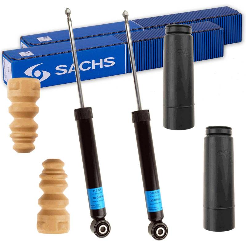 2x SACHS Stoßdämpfer + Protection-Kit hinten passend für A4 B6 AB BJ 2000 von BandelOne