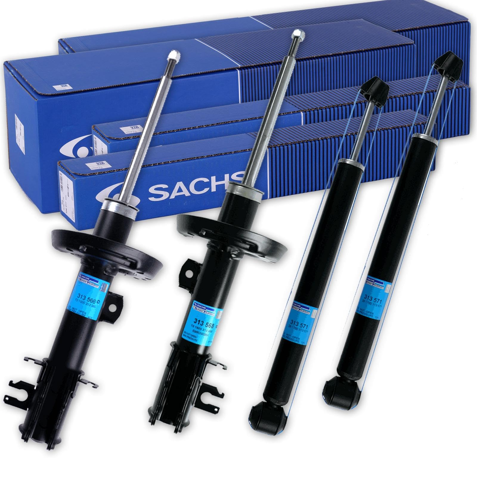 4x SACHS Gasdruck Stoßdämpfer vorne + hinten passend für Corsa D von BandelOne