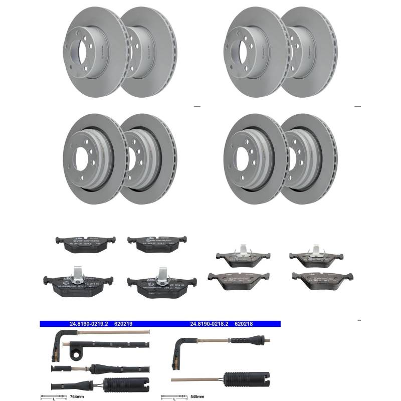 ATE Bremsscheiben + Beläge vorne + hinten passend für 5er E39 nur Limo von BandelOne