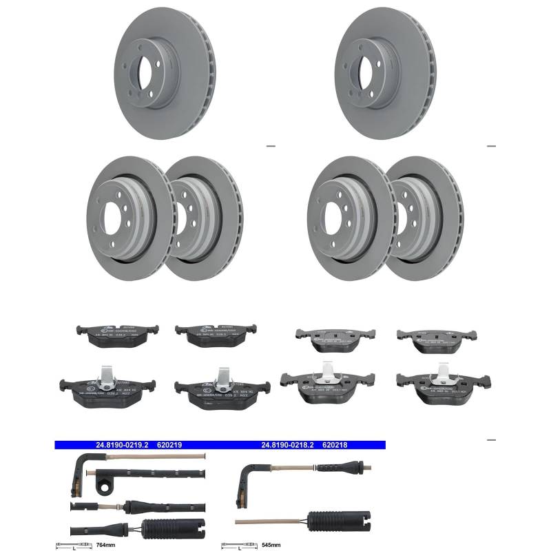 ATE Bremsscheiben + Beläge vorne + hinten passend für 5er E39 nur Limo von BandelOne