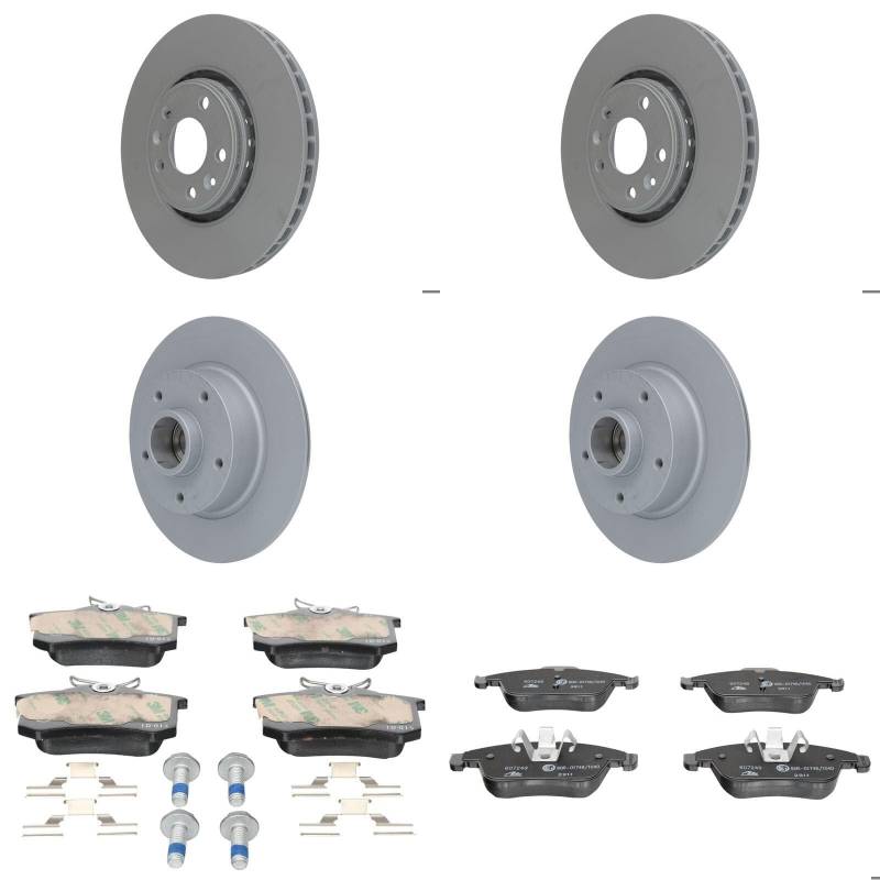 ATE Bremsscheiben + Beläge vorne + hinten passend für Clio 4 1,6 RS von BandelOne