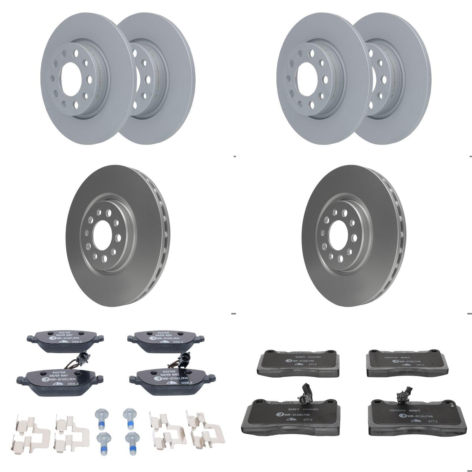 ATE Bremsscheiben + Beläge vorne + hinten passend für GIULIETTA 940 von BandelOne