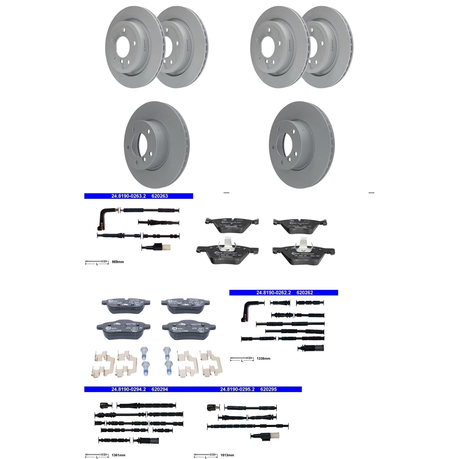 ATE Bremsscheiben + Beläge vorne + hinten passend für Z4 E89 Roadster von BandelOne