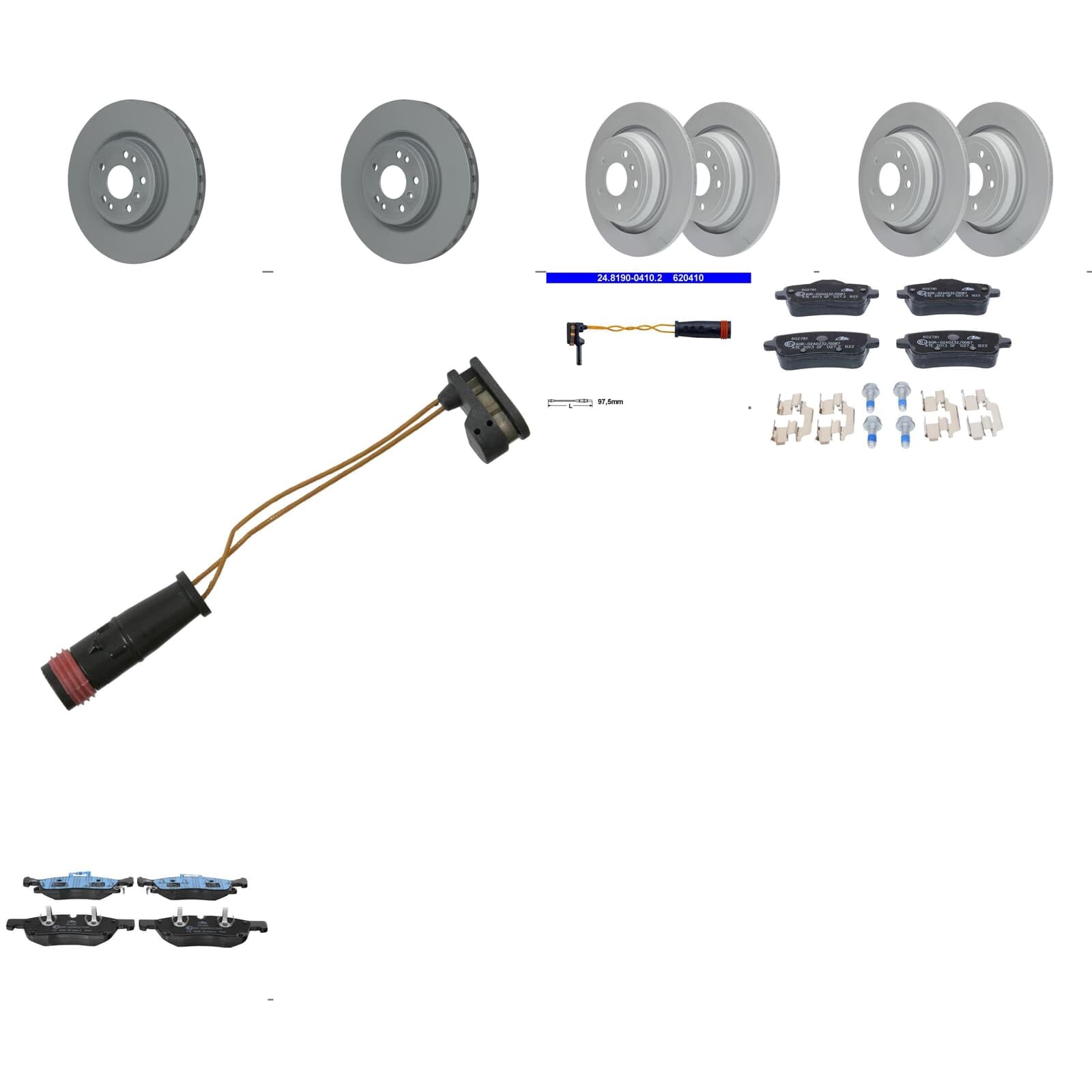 ATE Bremsscheiben + Beläge vorne hinten passend für GLE M-Klasse W166 von BandelOne