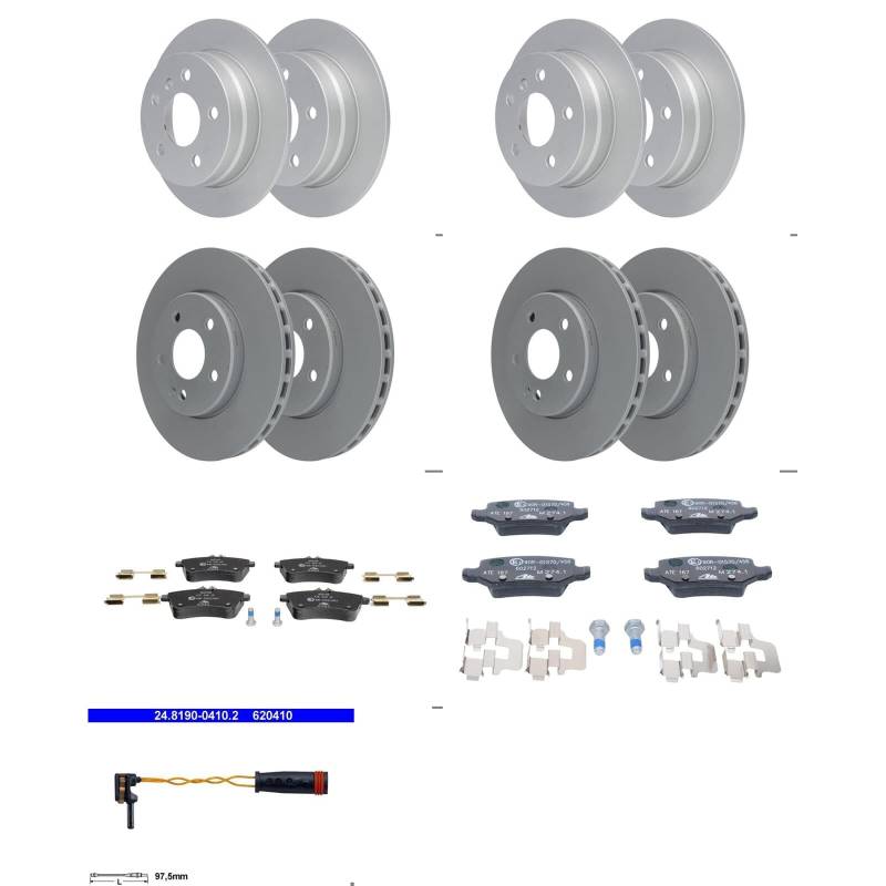 ATE Bremsscheiben + Beläge vorne hinten passend für W169 W245 von BandelOne