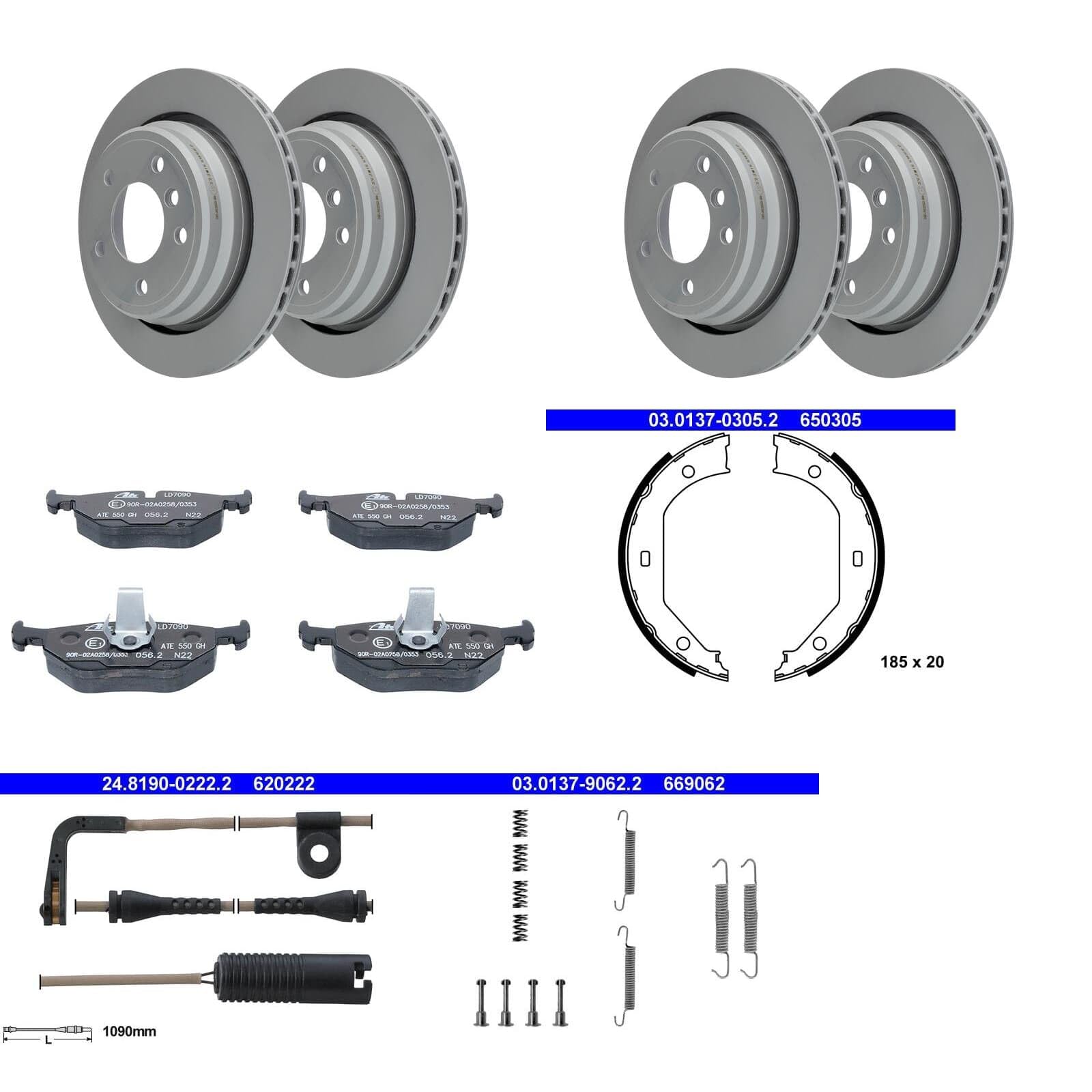 ATE Bremsscheiben + CERAMIC + Handbremse hinten passend für 5er E39 Kombi von BandelOne