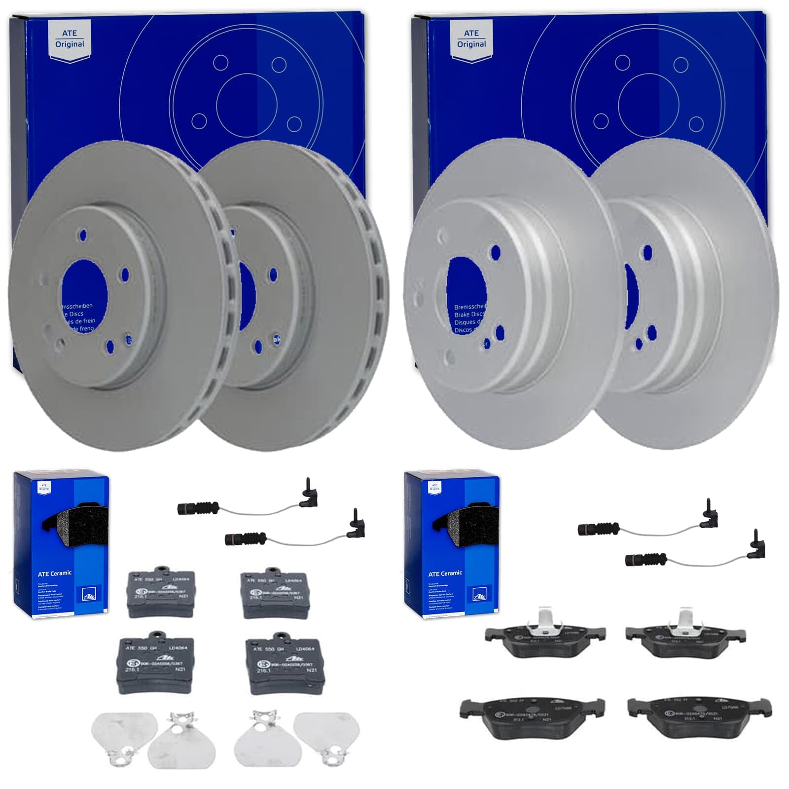 ATE Bremsscheiben + CERAMIC Beläge vorne + hinten für W202 W210 C/E-Klasse von BandelOne