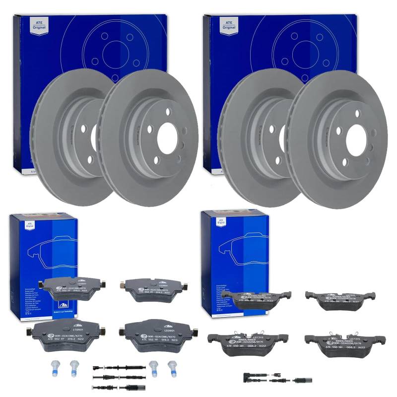 ATE Bremsscheiben + CERAMIC Beläge vorne + hinten passend für X1 F48 + X2 F39 von BandelOne