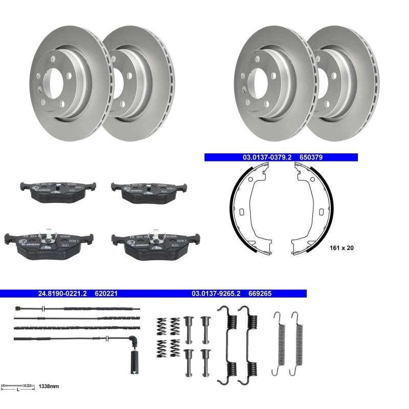 ATE Bremsscheiben 294mm + Beläge + Handbremse hinten passend für 3er E46 von BandelOne