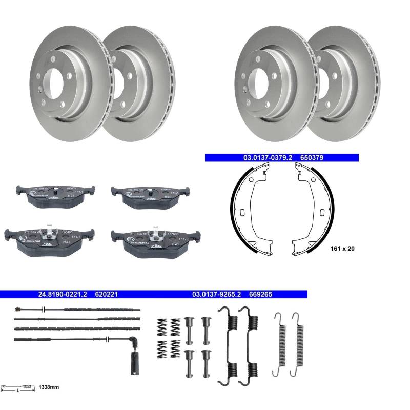 ATE Bremsscheiben 294mm + CERAMIC + Handbremse hinten passend für 3er E46 von BandelOne