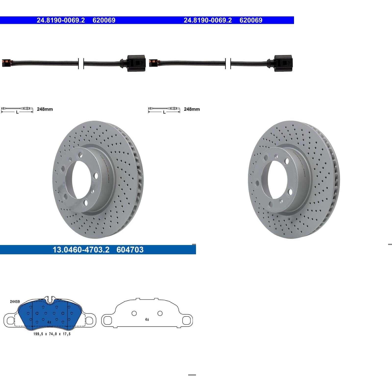 ATE Bremsscheiben 315mm + Beläge vorne passend für 981 BOXSTER CAYMAN von BandelOne