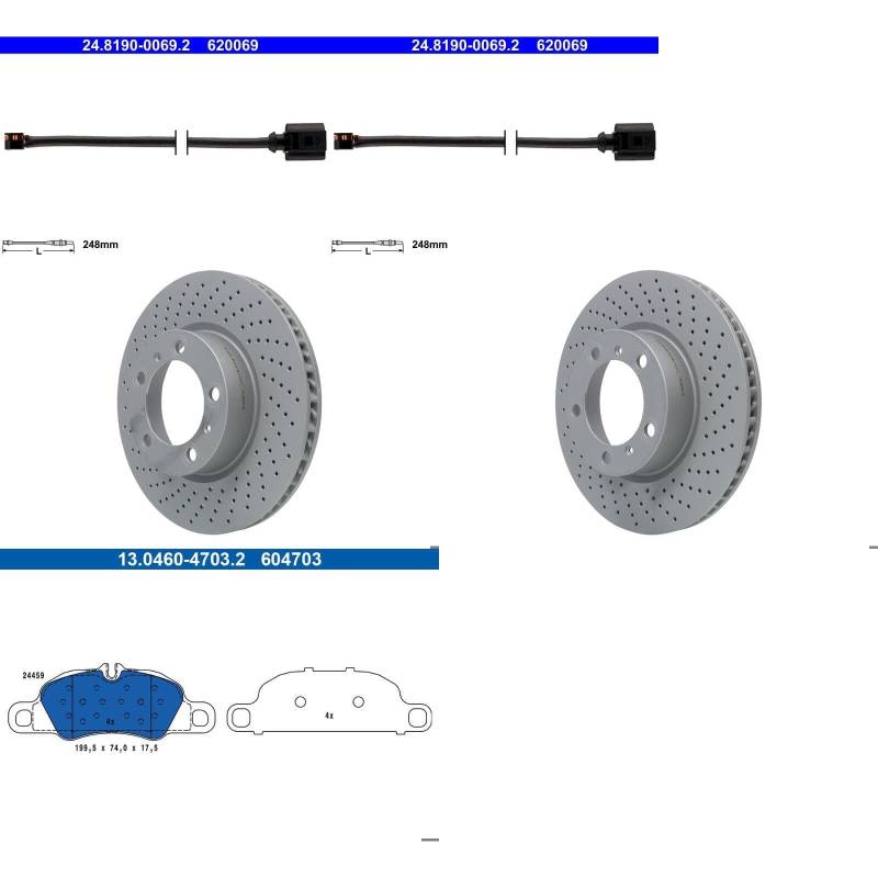 ATE Bremsscheiben 315mm + Beläge vorne passend für 981 BOXSTER CAYMAN von BandelOne