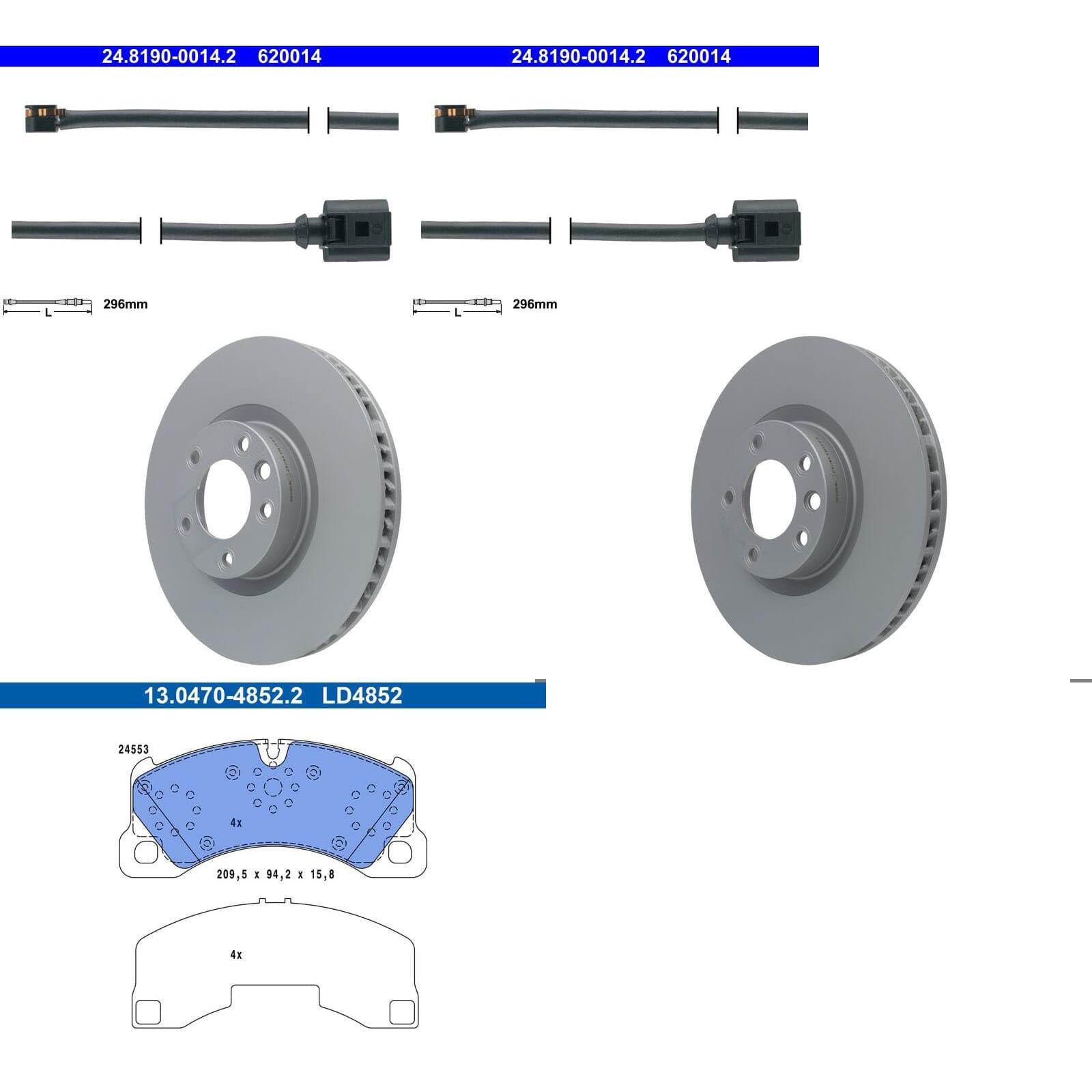 ATE Bremsscheiben 360mm + CERAMIC Beläge vorne passend für 7P von BandelOne