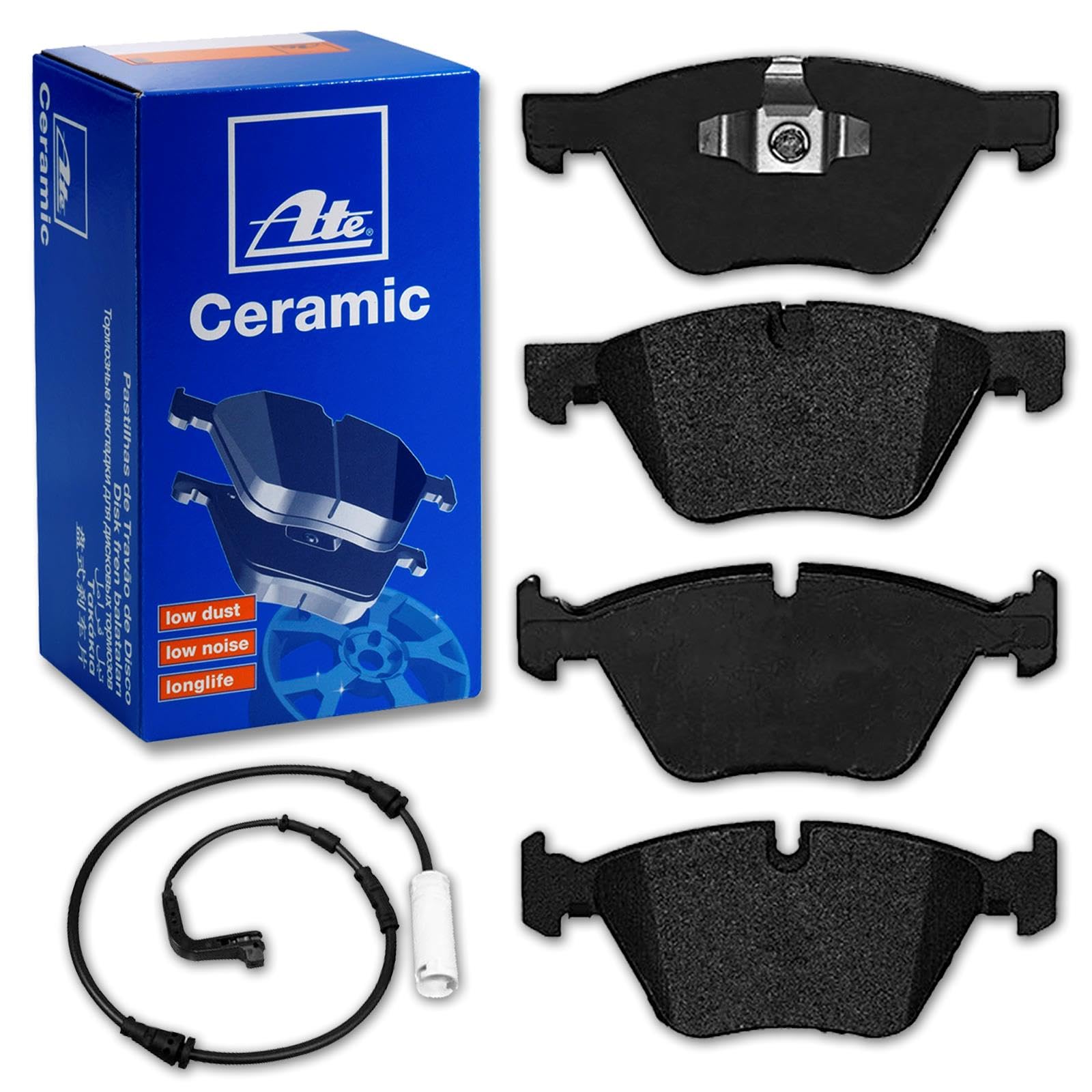 ATE CERAMIC Bremsbeläge + Warnkontakt vorne passend für 3er E90 E91 E92 E93 von BandelOne