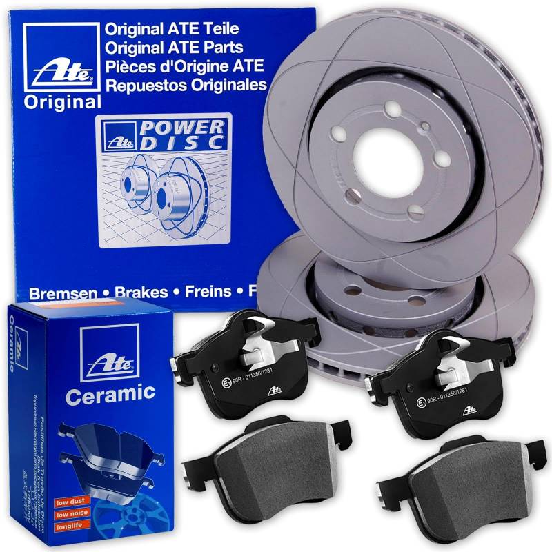 ATE PowerDisc Bremsscheiben + CERAMIC Beläge vorne für ADAM + Corsa E von BandelOne